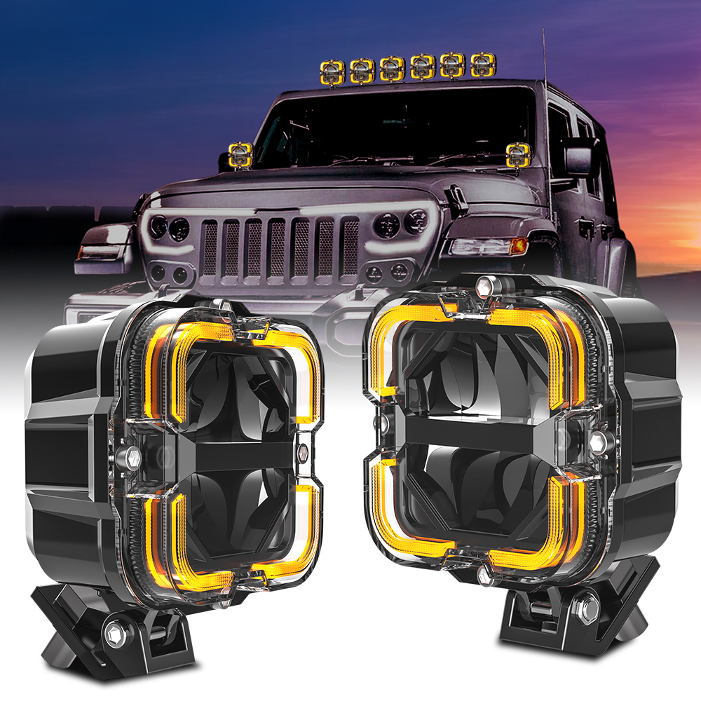 Emark 承認車 Led ワークライトバージープオフロードトラック 4x4 SUV ATV スポットライトアンバー DRL 12V 補助ライトカーアクセサリー