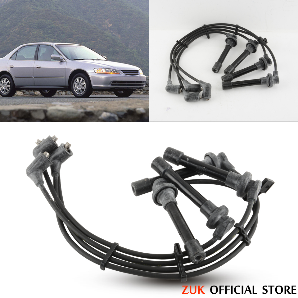 ZUK 点火高張力コイルコードケーブルワイヤーホンダアコード 1998 1999 2000 2001 2002 2.0L 2.3L オデッセイ RA6 2.3 1999-2004