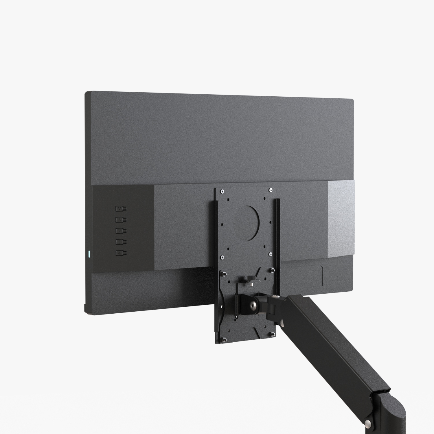VESA 穴を介したボードによるモニターサポートを使用して画面を上下または左右に調整し、高さを低く設定します