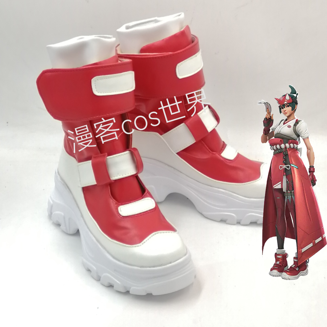 オーバーウォッチキリココスプレブーツ靴キリコゲーム OW コスプレウィッグキリコグリーンポニーテールウィッグ耐熱毛ハロウィン靴