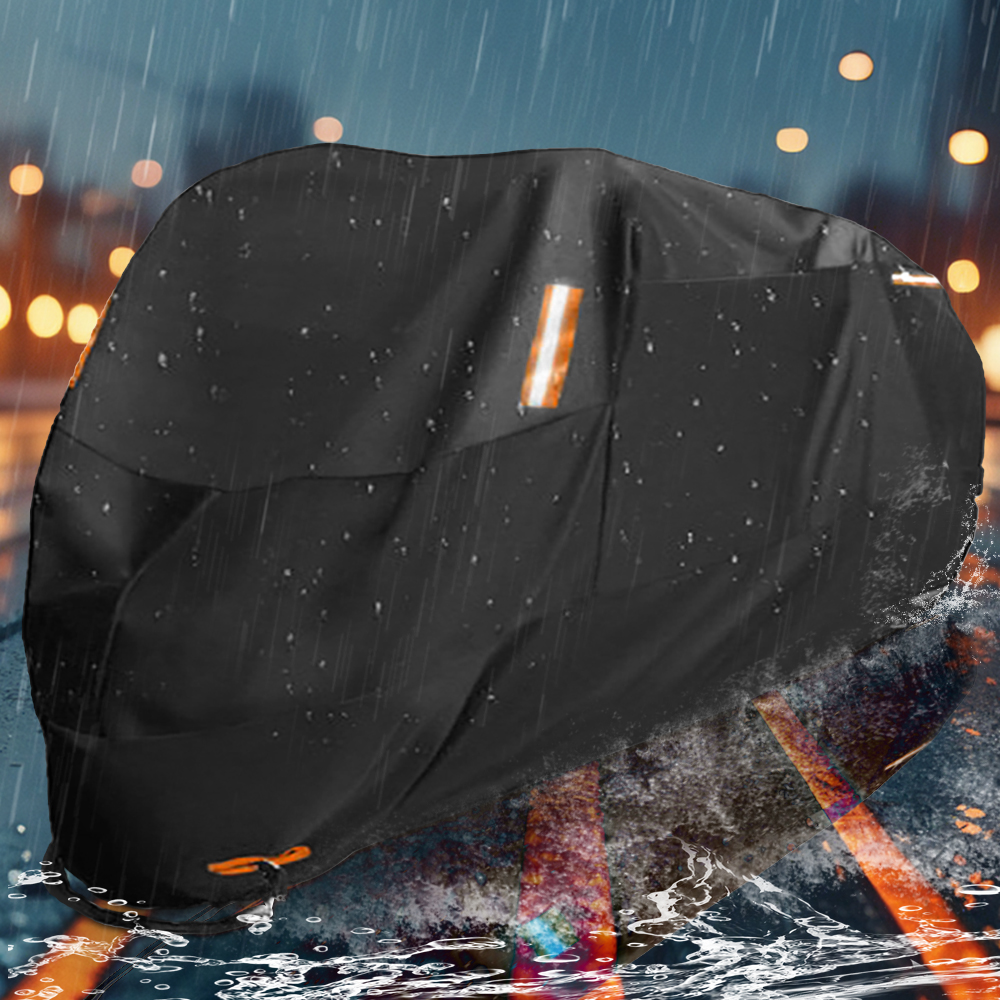オートバイ 300D オックスフォード布ユニバーサルバイクカバー防水防塵防雨防雪 UV 耐性モトカバー