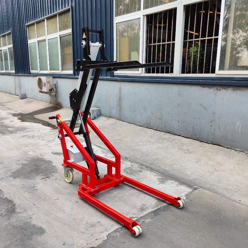 Tr* 500kg ポータブル電動油圧フォークリフト アーティキュレートスタッカートラック リフティングプラットフォーム付き 手動パレットトラック W用
