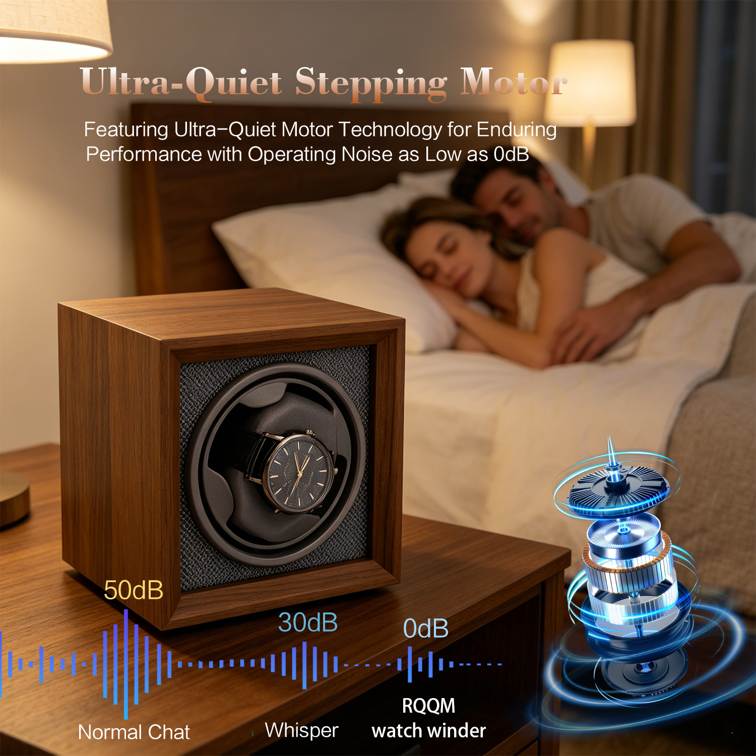 自動時計用プレミアムウォッチワインダーボックス シングルスロット静音モーター USB 電源ディスプレイケース