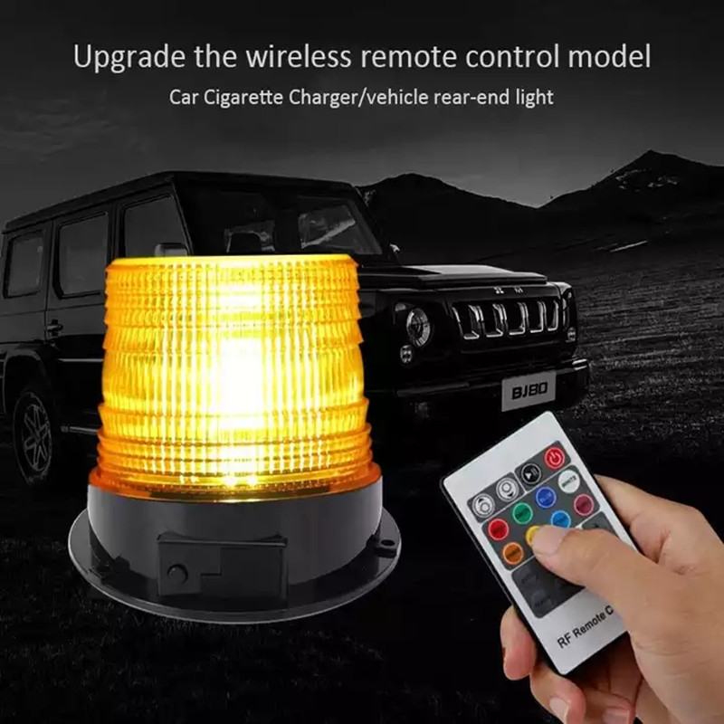 LED 車インジケーターフラッシュ非常灯回転ビーコンストロボ磁気警告灯 12V ワイヤレスリモート USB 充電車の屋根