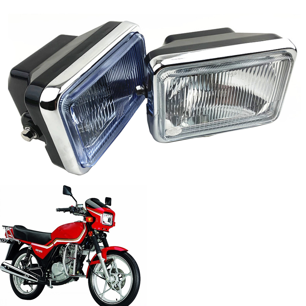 オートバイユニバーサルヘッドライト Haojue スズキ GS125 125cc 照明システム ABS フロントランプ青白アンバーガラスレンズ HJ125K