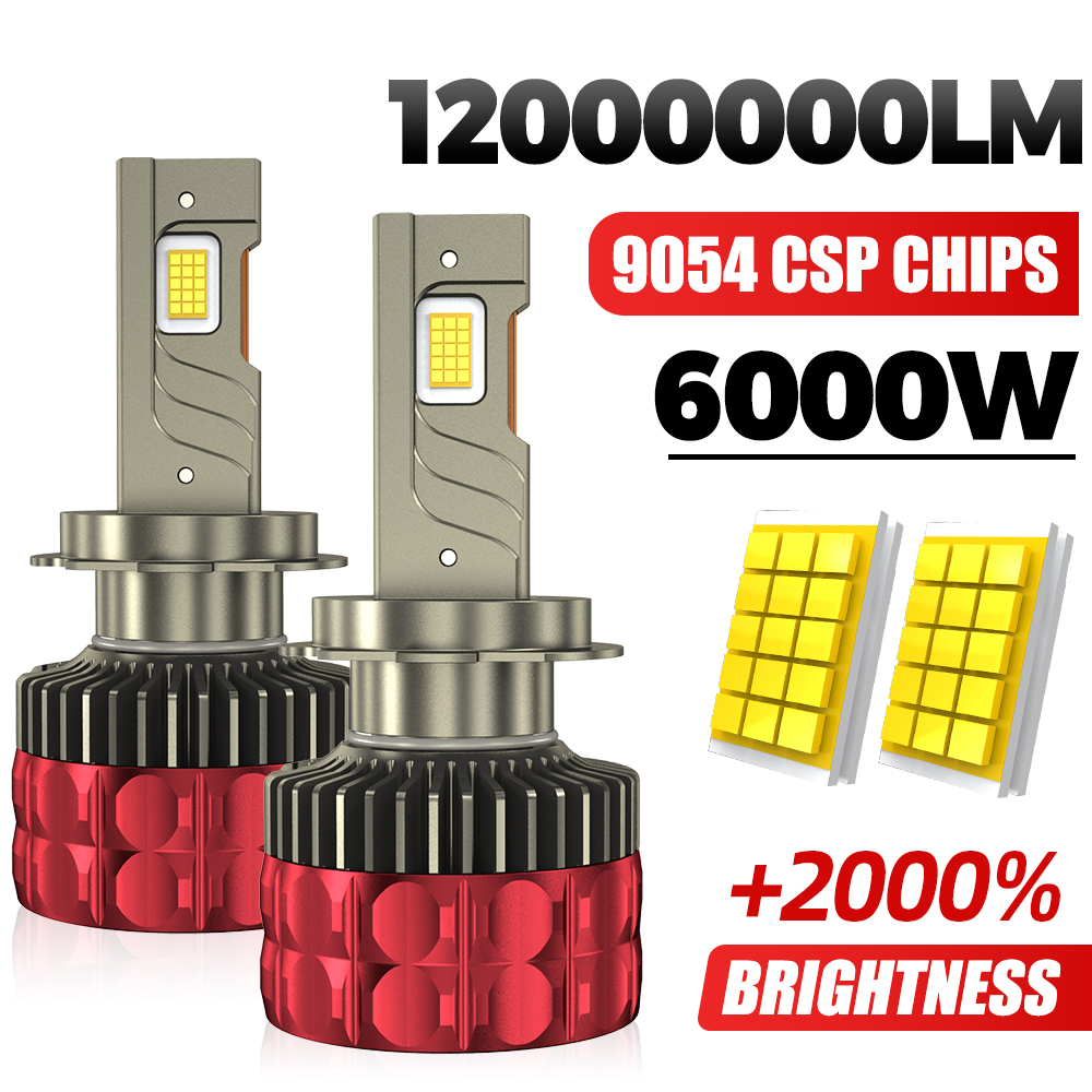 6000 ワット 12000000LM H4 LED 車のヘッドライト H1 H3 H7 H11 9005 9006 9012 CANbus エラーなしオートランプ 6000K ホワイト高低ビームライト