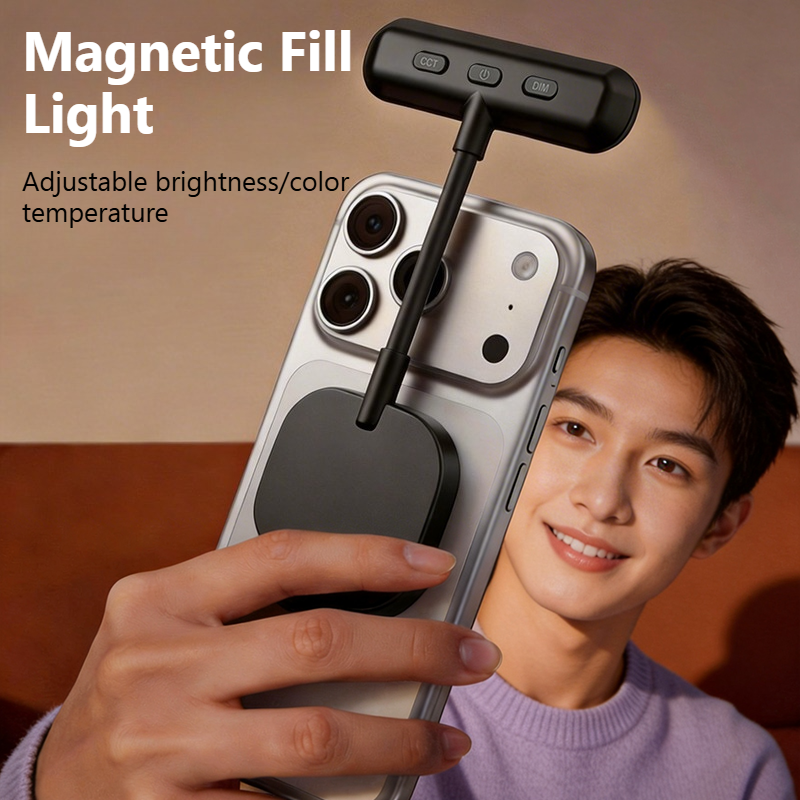 5 レベルの色温度調整可能な磁気電話は、Magsafe iPhone 17 〜 12 Vlog 読書灯用の自撮り補助光を点滅します