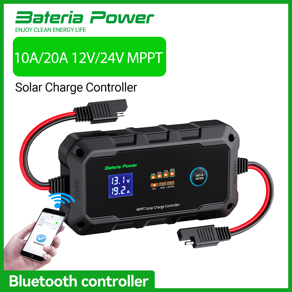10A/20A 12V/24V MPPT ワイヤレス Bluetooth ソーラー充電コントローラ Bateria 電源インテリジェントソーラーパネルレギュレータ