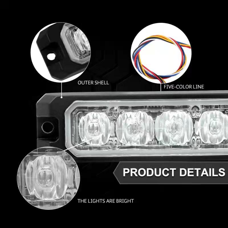 1 個 4LED ストロボグリル点滅ライトバーストロボ警告灯車のビーコンランプアンバーと黄白信号用 12-24V