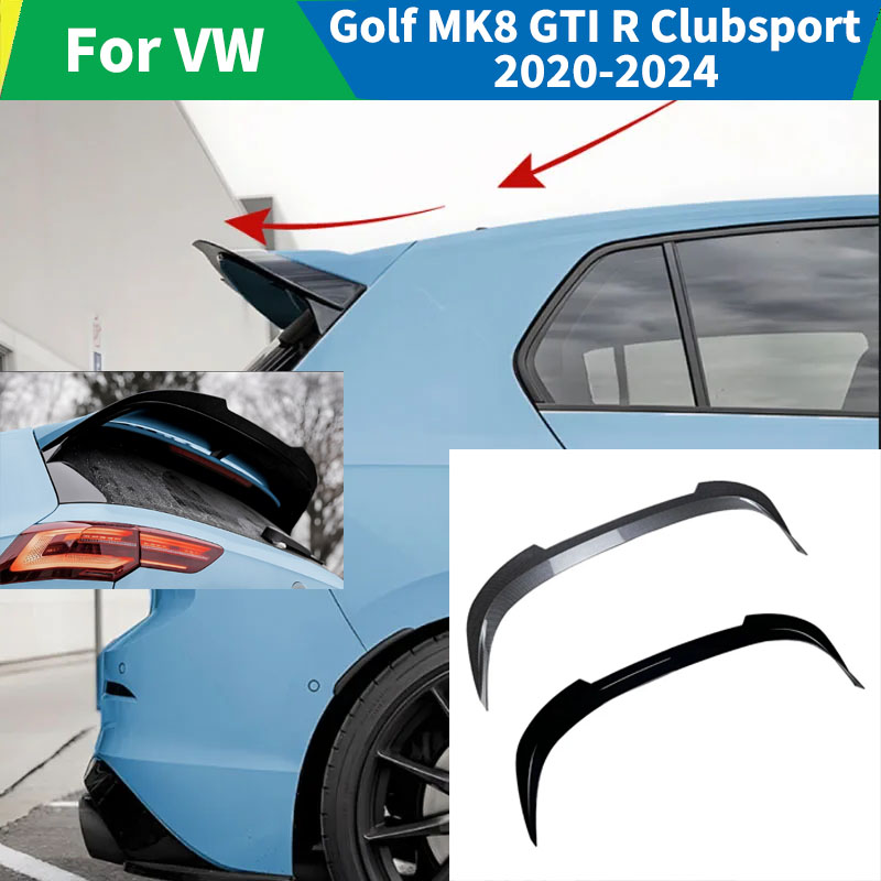 Vw クラブスポーツゴルフ MK8 GTI R クラブスポーツ 2020-2024 リアルーフリップスポイラーウイングリアトランクディフューザーテールフィン自動車チューニング