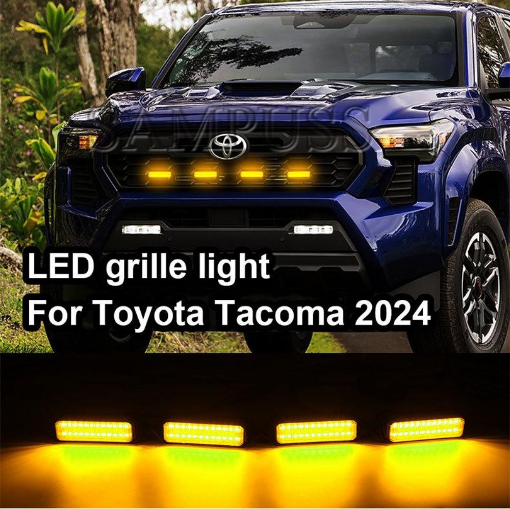4 個トヨタタコマ 2024 タコマグリルセンター変換ライトデイタイムランニングライト