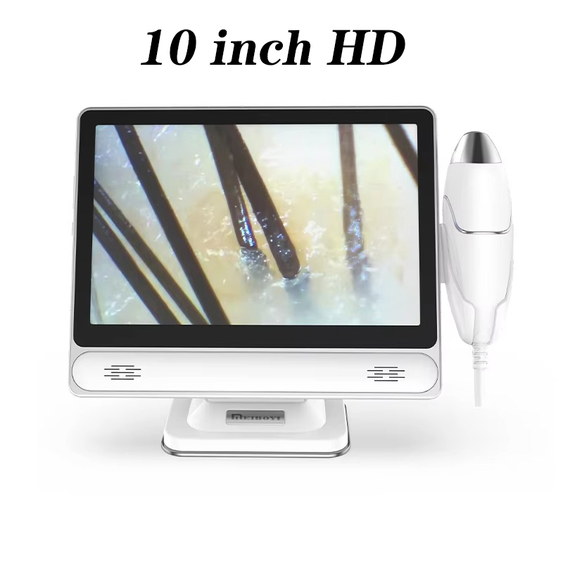 10 インチ HD デジタルスキンアナライザー 2024 プロフェッショナル毛頭皮カメラ検出器毛包油水分テスト装置スキンケア