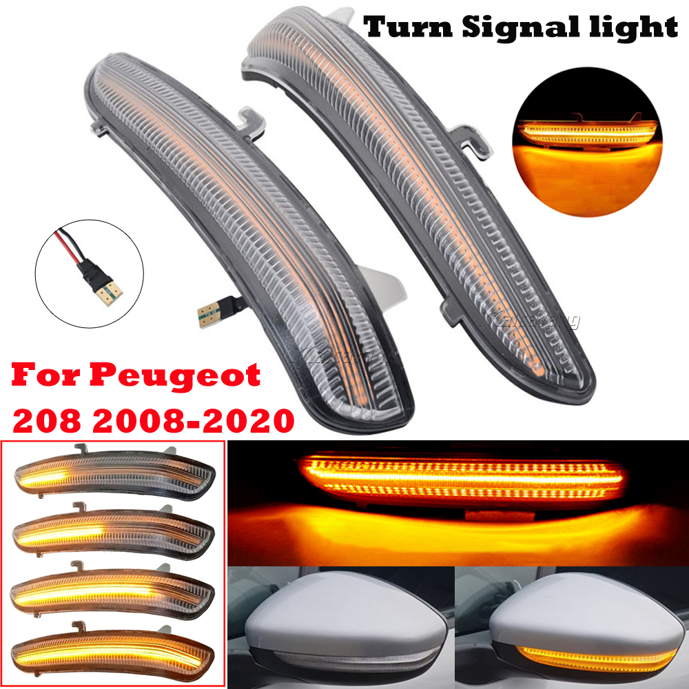 プジョー 208 2008 シトロエン C3 C4 2 個ダイナミック LED サイドミラーウインカーライトシーケンシャルターンシグナルインジケータランプ