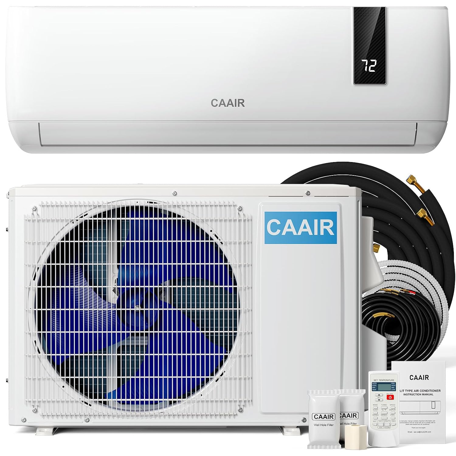 12000 BTU ミニ スプリット エアコンおよびヒーター | 230V ダクトレス壁掛け AC | SEER2 17インバーターヒートポンプ |カバー 750、カスタム