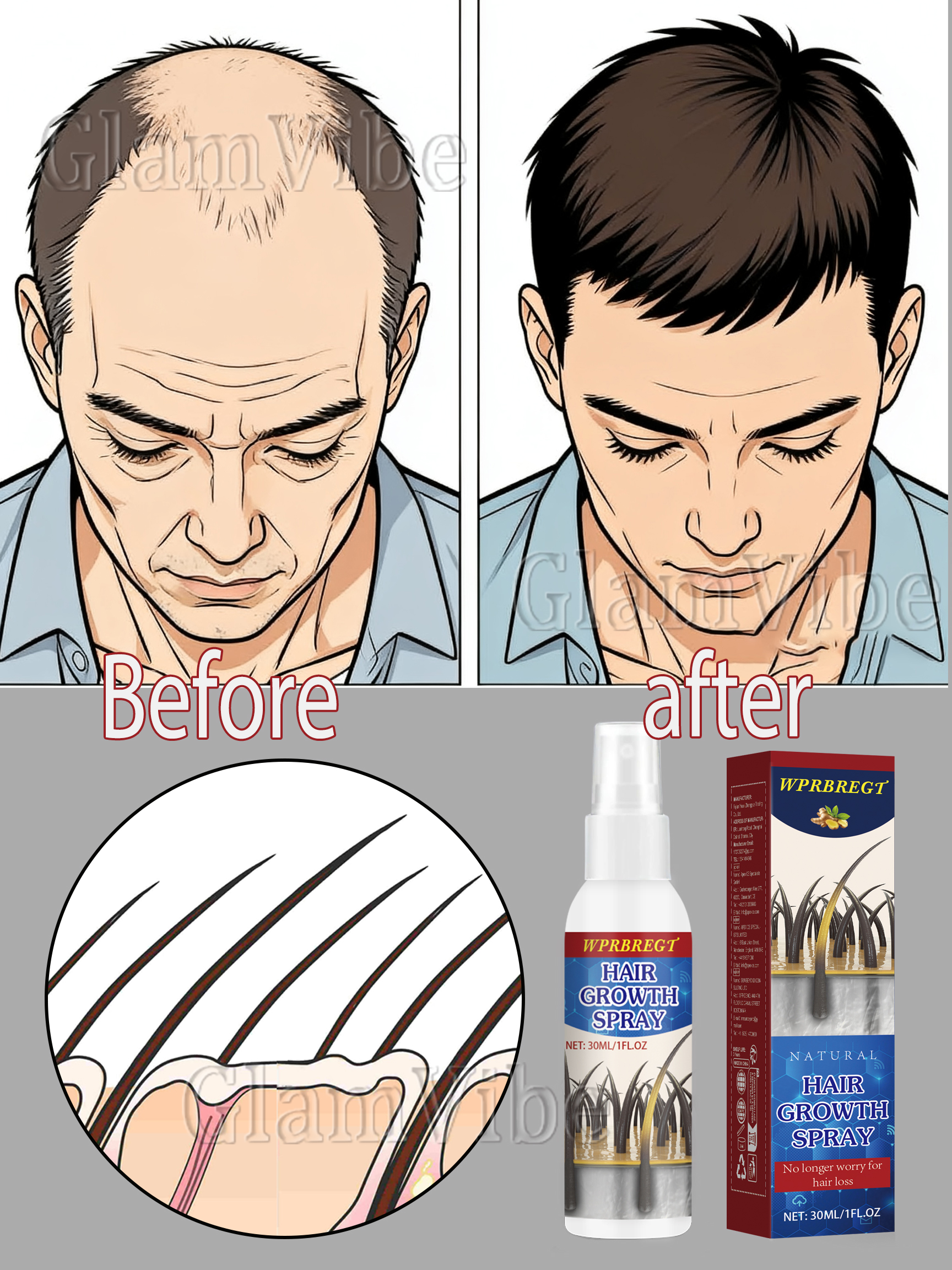 頭皮に栄養を与え、活発な髪の成長を促進します