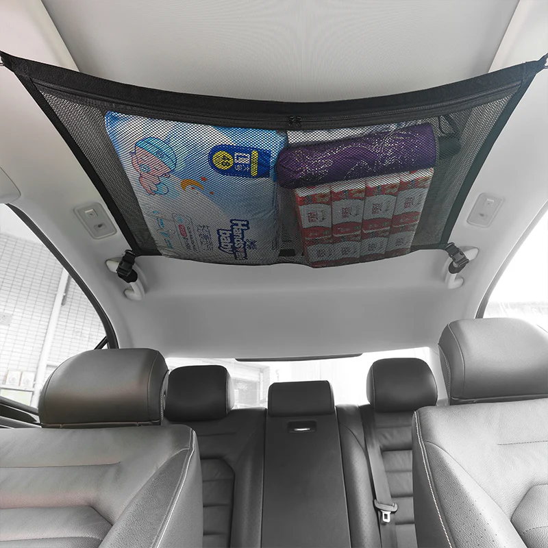 SUV 車の天井収納ネットポケット車のルーフバッグインテリアカーゴネット通気性メッシュバッグ自動収納片付けインテリアアクセサリー