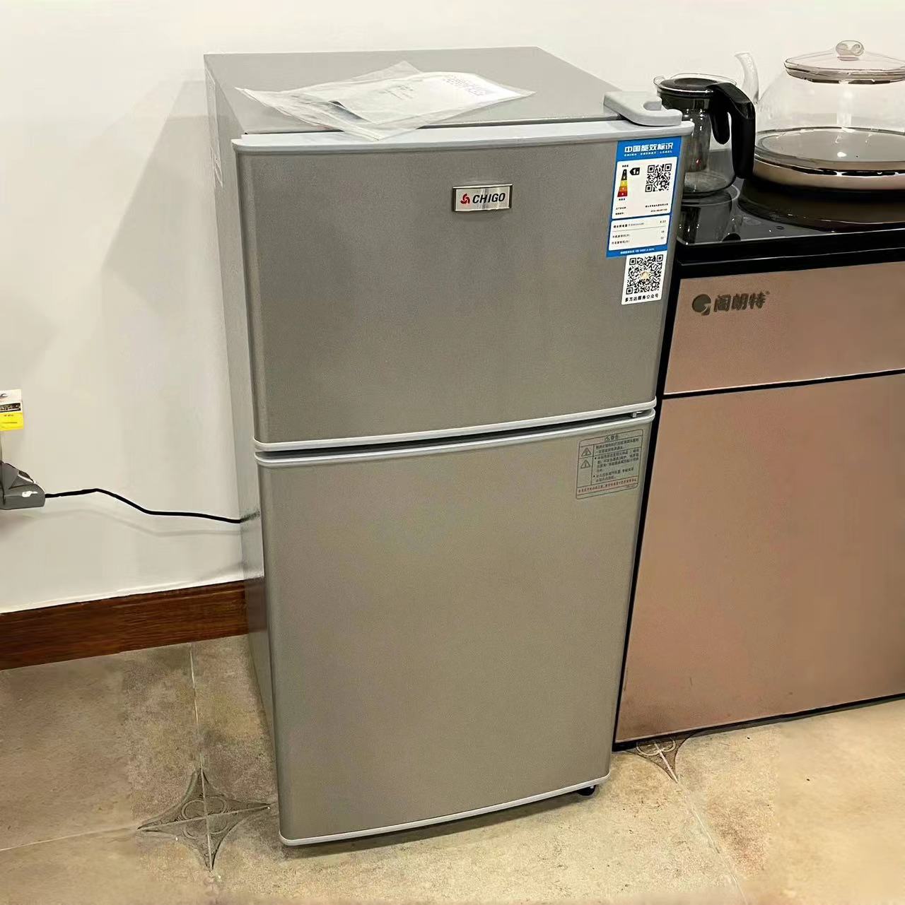 D 68L Home Environmental Friendly Small Refrigerator with  and Fridge Double-Door Mini