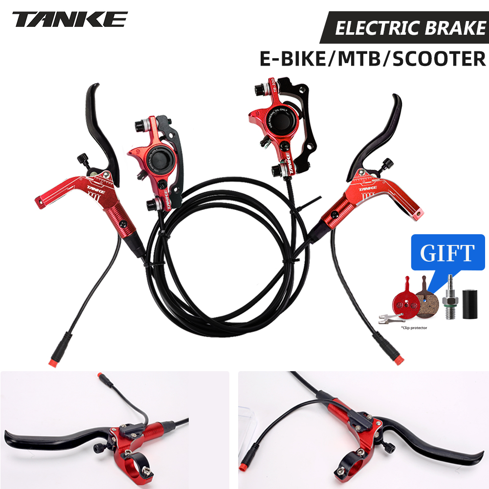 TANKE E-バイク MTB 油圧ディスクブレーキセット電動 E スクーターパワーコントロールシフター自転車ブレーキ 160 ミリメートルローターアルミ合金