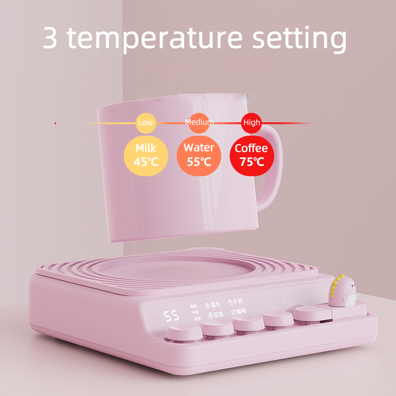 40W コーヒーマグウォーマー カップヒーター 3温度調整加熱パッド付き 保温コースター 茶水ミルクドリンク食品ヒーター用