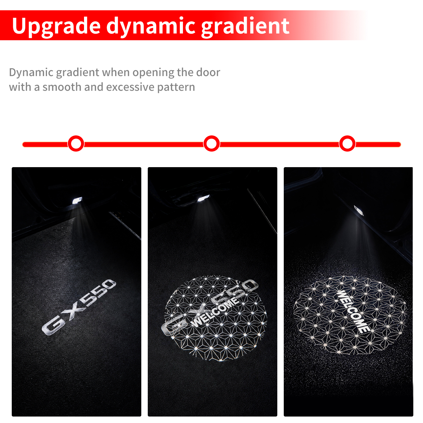 For Lexus GX550 2024-2026 LED Door Puddle Light Welcome Logo Projection Lamp Interior Styling Accessories