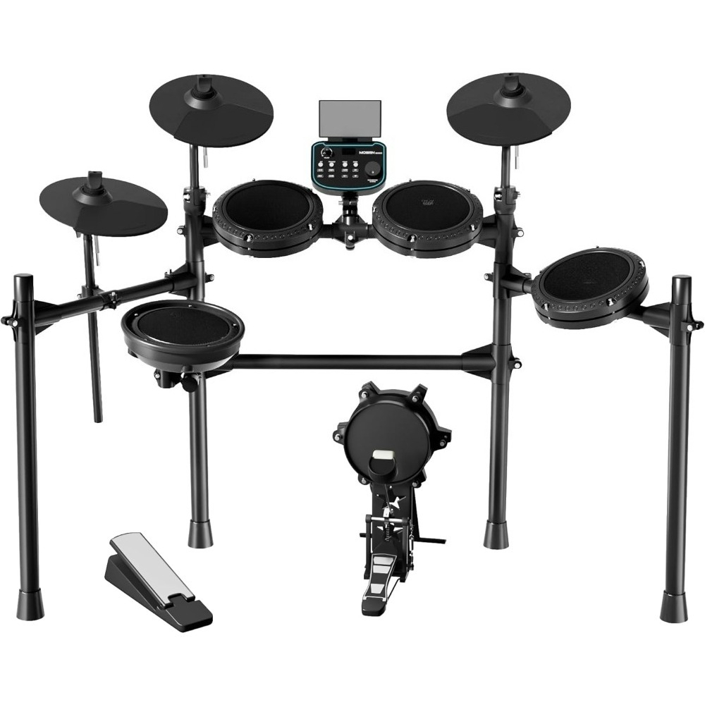 エレクトリックドラムセット メッシュパッド付き 電話ホルダースティック USB MIDI 260 サウンド 30 キット 初心者用 調節可能なシンバル キックドラム