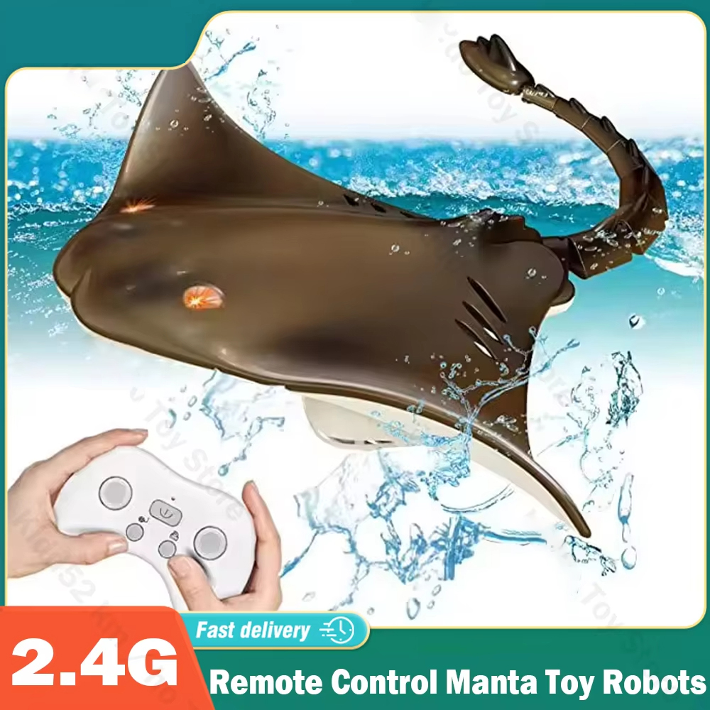 リモコンサメのおもちゃロボット RC 動物マンタ 2.4 グラム電気サメ子供子供のおもちゃ男の子用スイミングプール水ボート船