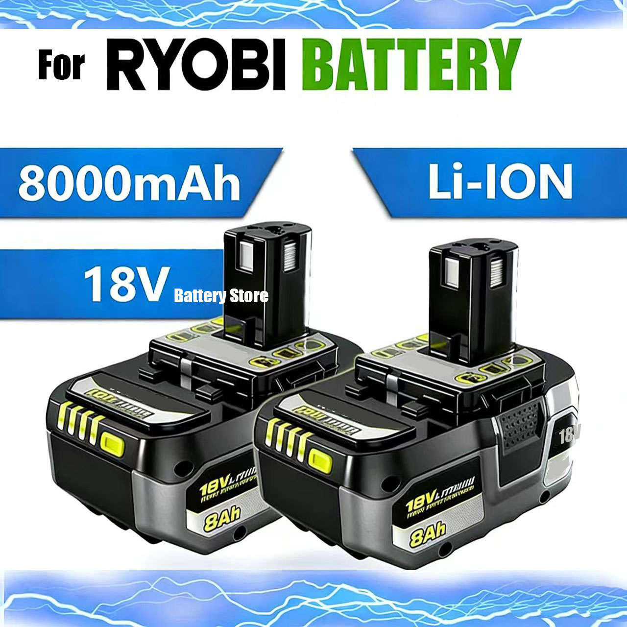 RYOBI の自己放電が少ない高性能リチウム電池、すべての 18V 電動工具に適しています P107 P108 P109 BPL1820