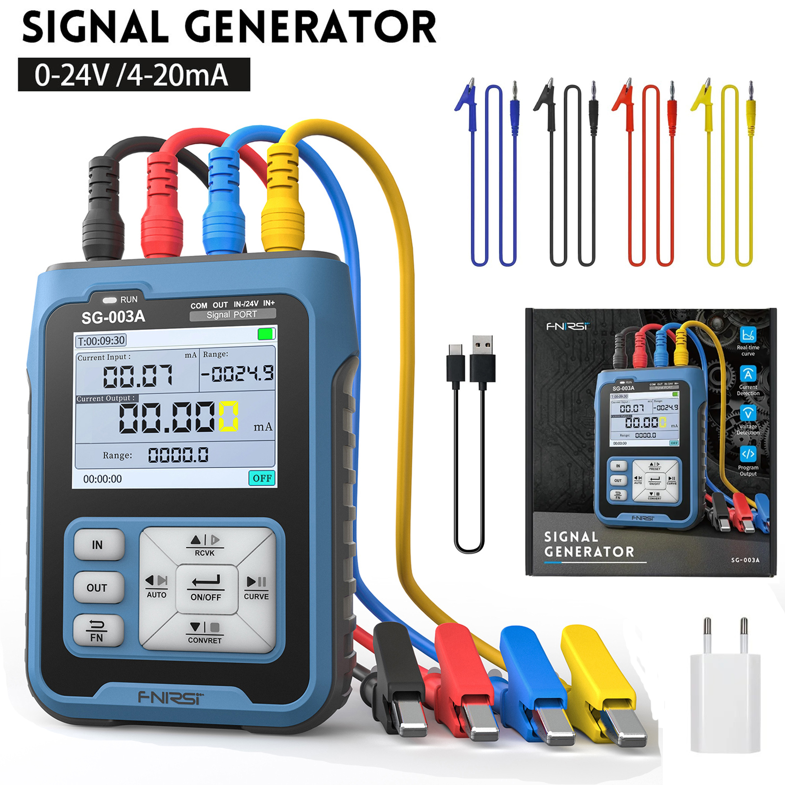 FNIRSI SG-003A 信号発生器 0-10V 4-20mA 調整可能な電流電圧シミュレータ PWM パルス出力 TFT フルカラー LCD ディスプレイ