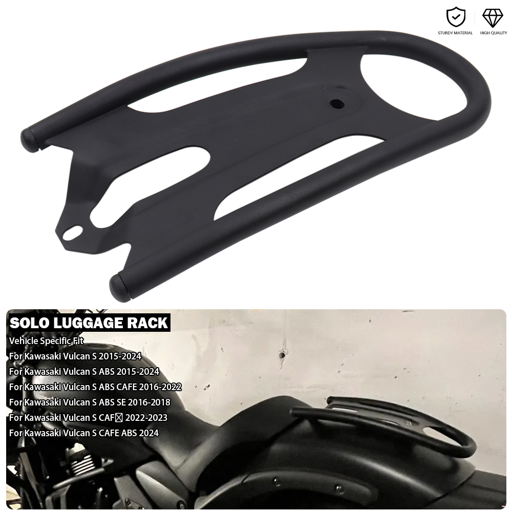 Solo 荷物ラックステンレス鋼リア荷物キャリア Kawasaki バルカン S ABS SE カフェ EN650 VN650 VN 650 S650 2015-2026 に適合