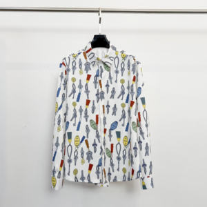 New Men's Long-Sleeve Shirt with Comfortable, Casual Print and Turn-Down Collar