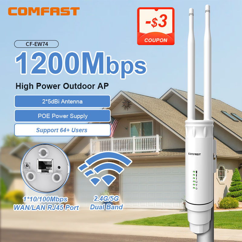 Comfast AC1200 屋外 AP アクセスポイント Wifi 信号エクステンダールーター 2.4/5Ghz デュアル Dand 長距離 1200mpbs ワイヤレス Wifi リピーター