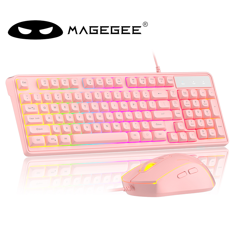 MageGee 98 キー RGB メカニカルキーボードとマウスセット有線ゲームコンボ人間工学に基づいたサイレント ABS キーキャップ PC ラップトップオフィス用