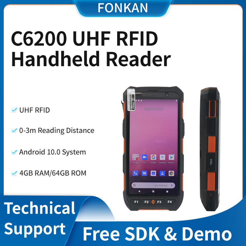 C6200 UHF RFID リーダー Android 10.0 4 64 グラムハンドヘルド RFID リーダー UHF PDA 倉庫在庫用