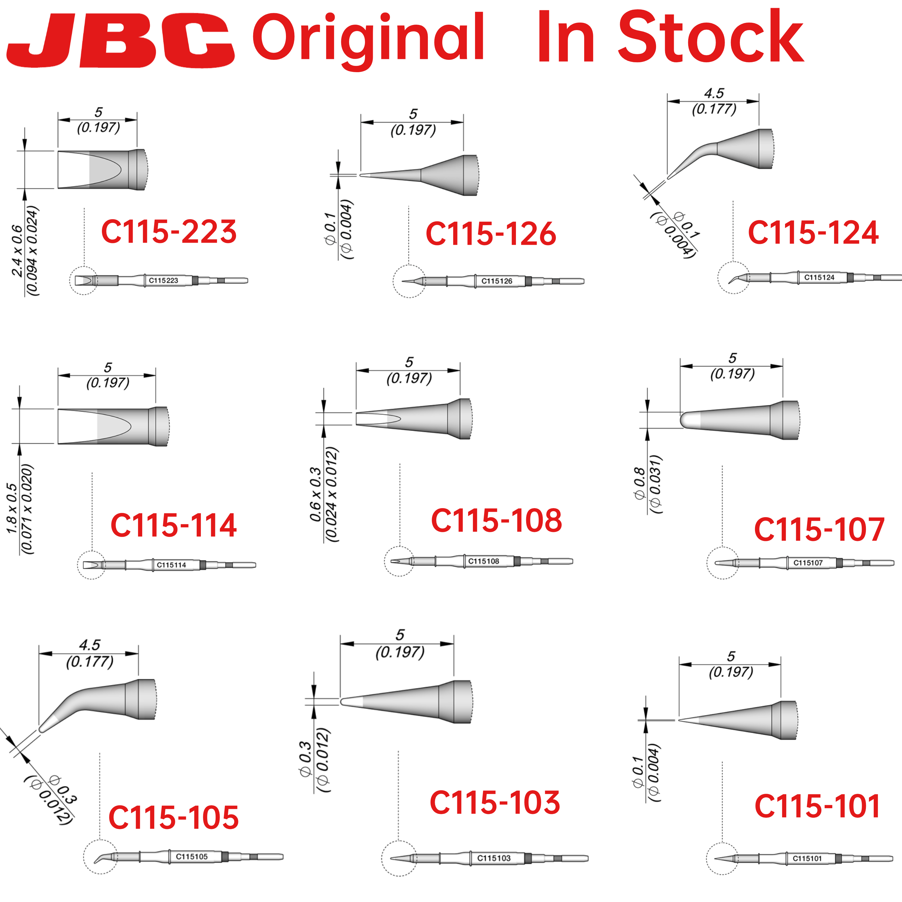 JBC 100% オリジナル C115 はんだごてのヒント NT115 ナノはんだステーションハンドル高精度はんだ SMD PCB 修復ツール