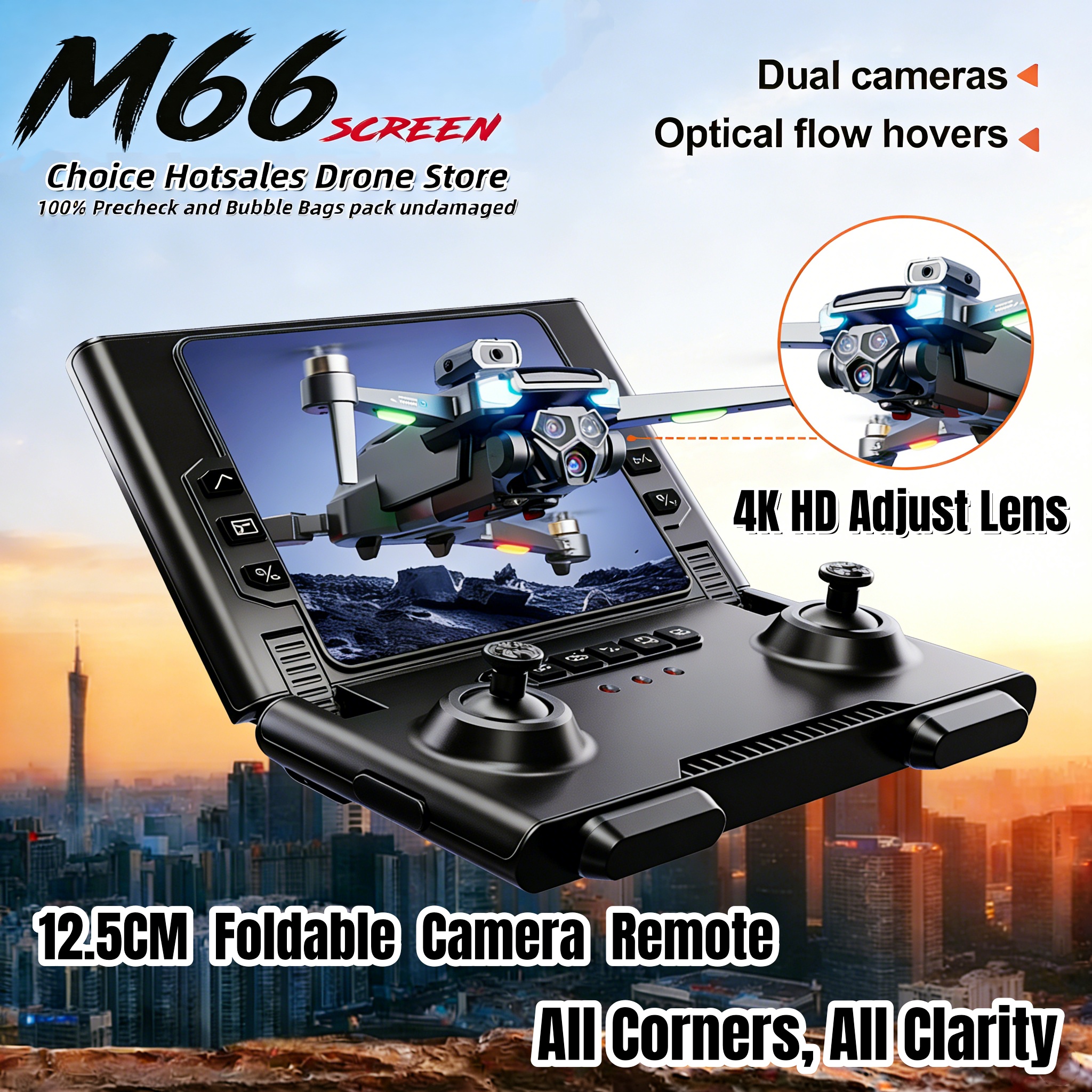 2026 新しい M66 ドローン HD 折りたたみリモコンカメラとスクリーン 5 グラム FPV カメラ Quadcopter ブラシレスモーター RC Quadcopter