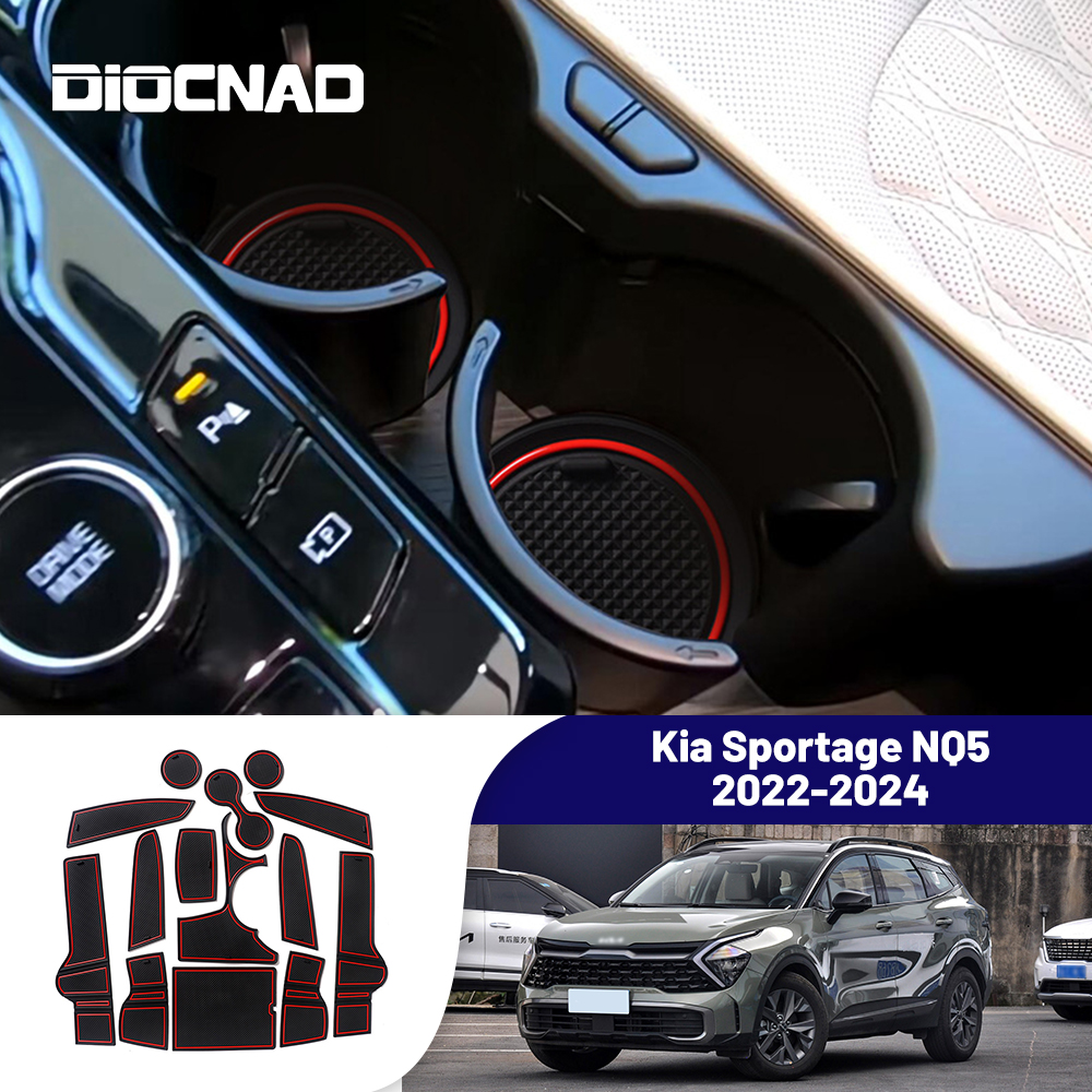 起亜 Sportage NQ5 5 2022 2023 2024 北米/韓国バージョン車の滑り止めゲートスロットカップマットインテリアアクセサリー自動車