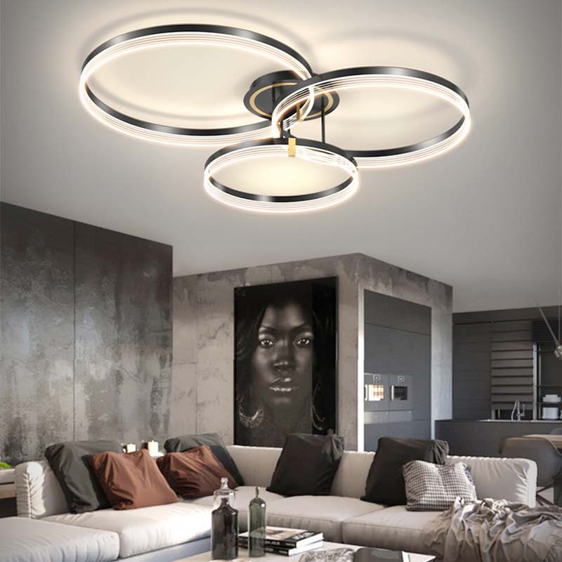現代の LED シーリングランプシャンデリアリビングダイニングルーム寝室キッチンアイランド高級家の装飾アクリル照明器具光沢