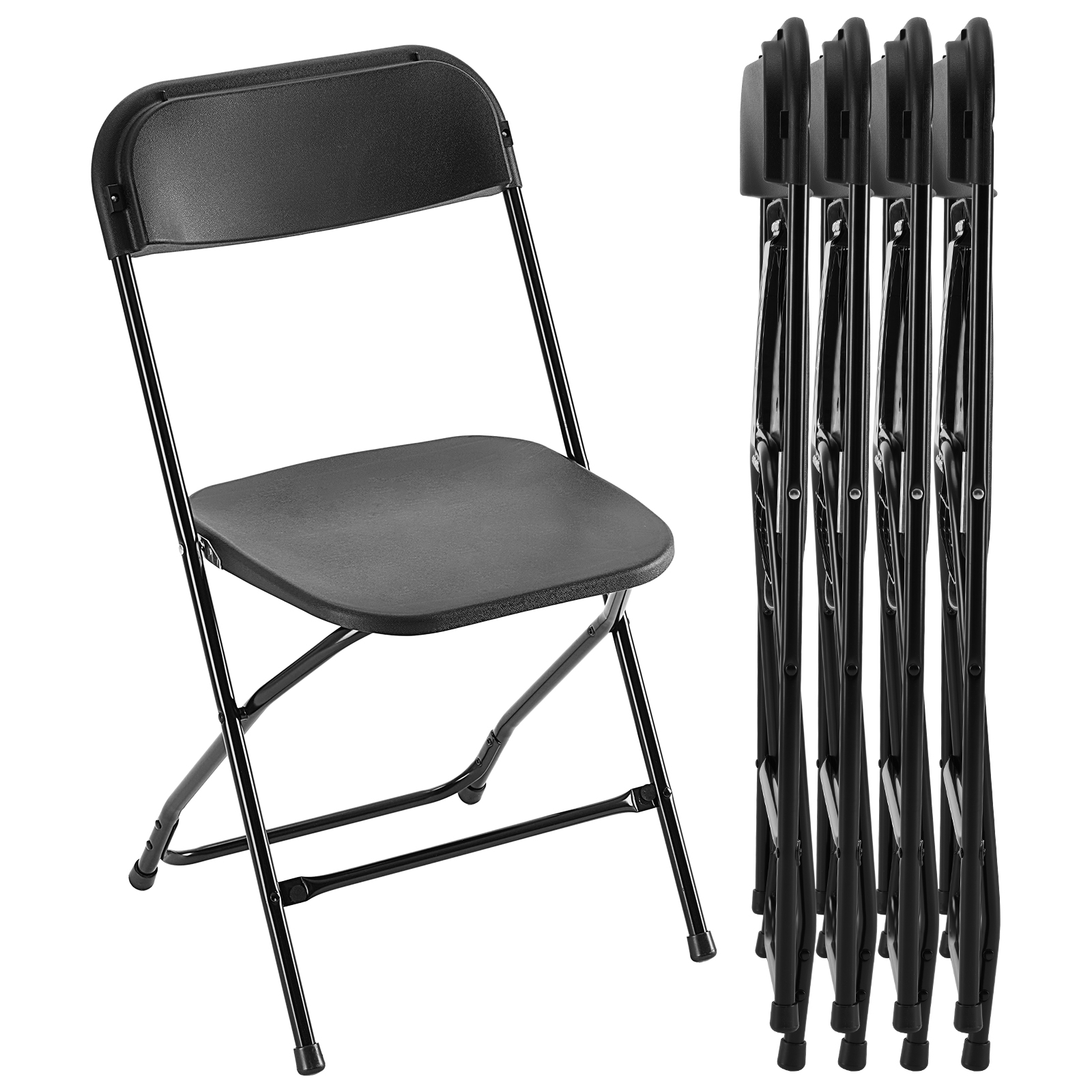 JHK プラスチック折りたたみ椅子 4/6 パック 330LB 耐荷重リビングルームディナーチェア軽量ポータブル屋内/屋外ホームオフィス