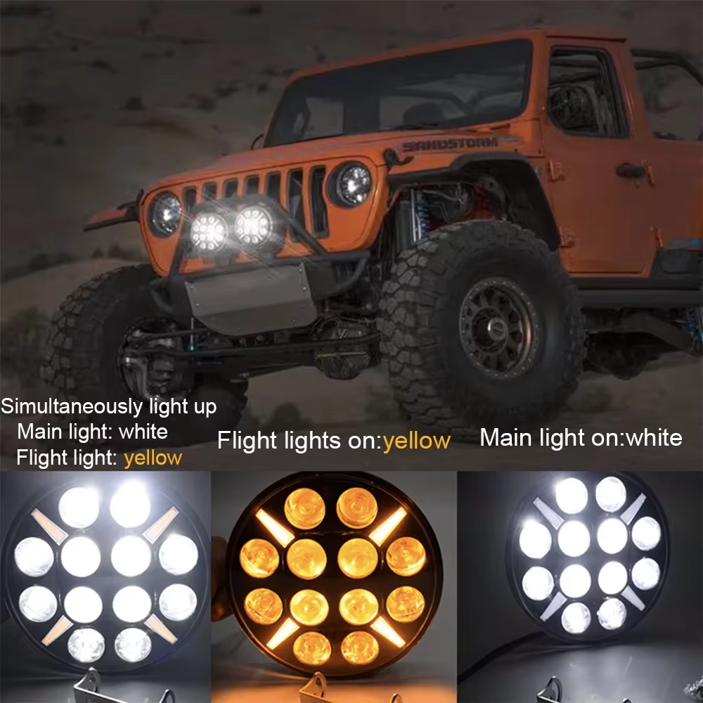 7/9 インチ 120 ワット LED ワークライト DRL 12 V 24 V ユニバーサル修正されたサーチライトオフロードドライビングランプ車オートバイ 4 × 4 トラック