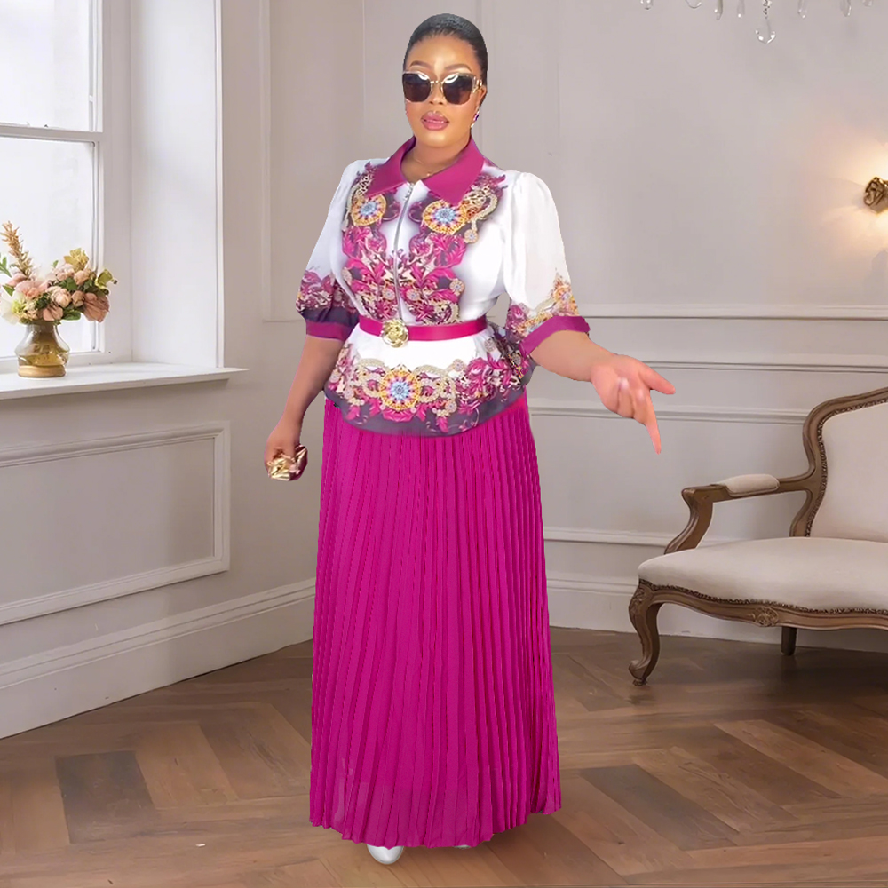 アフリカのドレス女性のための 2 個セットトップスとスカートスーツ Dashiki アンカラプリント衣装プラスサイズトルコの結婚式のパーティードレス 2026
