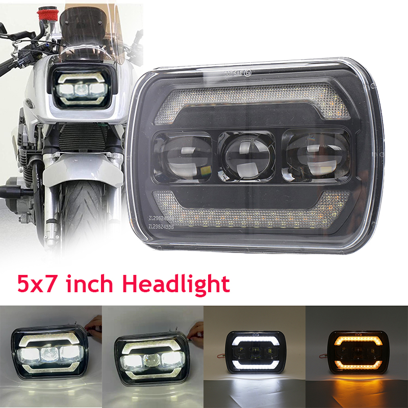 1 個 5x7 7X6 インチ LED ヘッドライトシールドヘッドランプ Kawasaki Katana GPZ 750 900 ZRX 1100 および 1200 用。