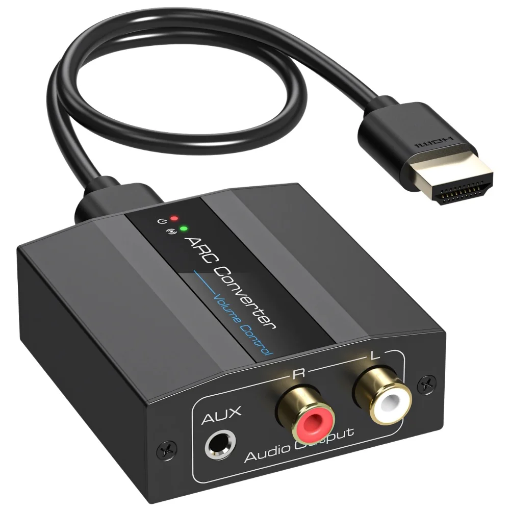 HDMI ARC コンバータ 4K@60Hz HDMI ARC オーディオ エクストラクタ、HDTV サウンドバー スピーカー アンプ用 3.5mm および L R ステレオ オーディオ付き VPFET