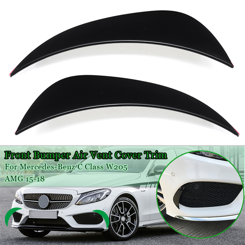 1 ペア車のフロントバンパースプリッターカナードエアベントカバートリムメルセデス · ベンツ C クラス W205 AMG 2015-2018 カースタイリング