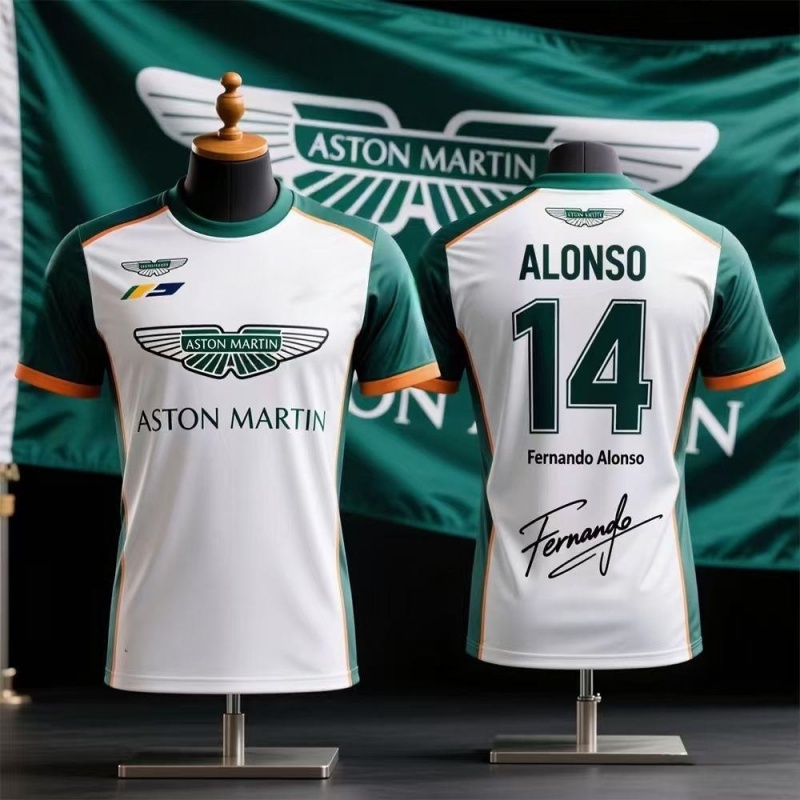 アストンマーティン 2026 Tシャツ フェルナンド アロンソ No. 14 Tシャツ スペイン レーサー チーム レーシング スーツ 速乾性 ジャージ ヴィンテージ