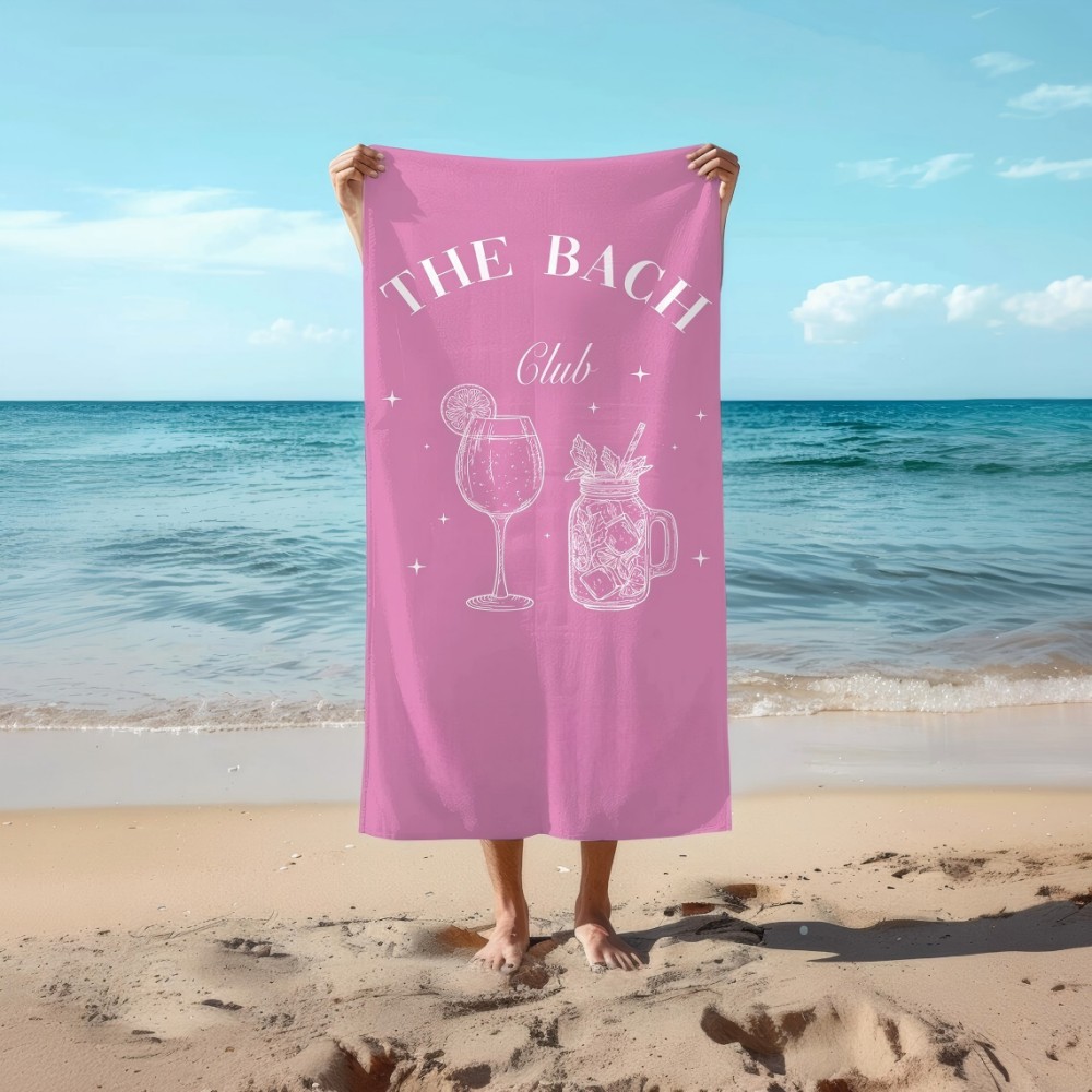 The Bach Club マイクロファイバー ビーチタオル バチェロレッテ パーティー バスタオル 速乾性 サンドフリー スイミングブランケット ブライダルシャワー用