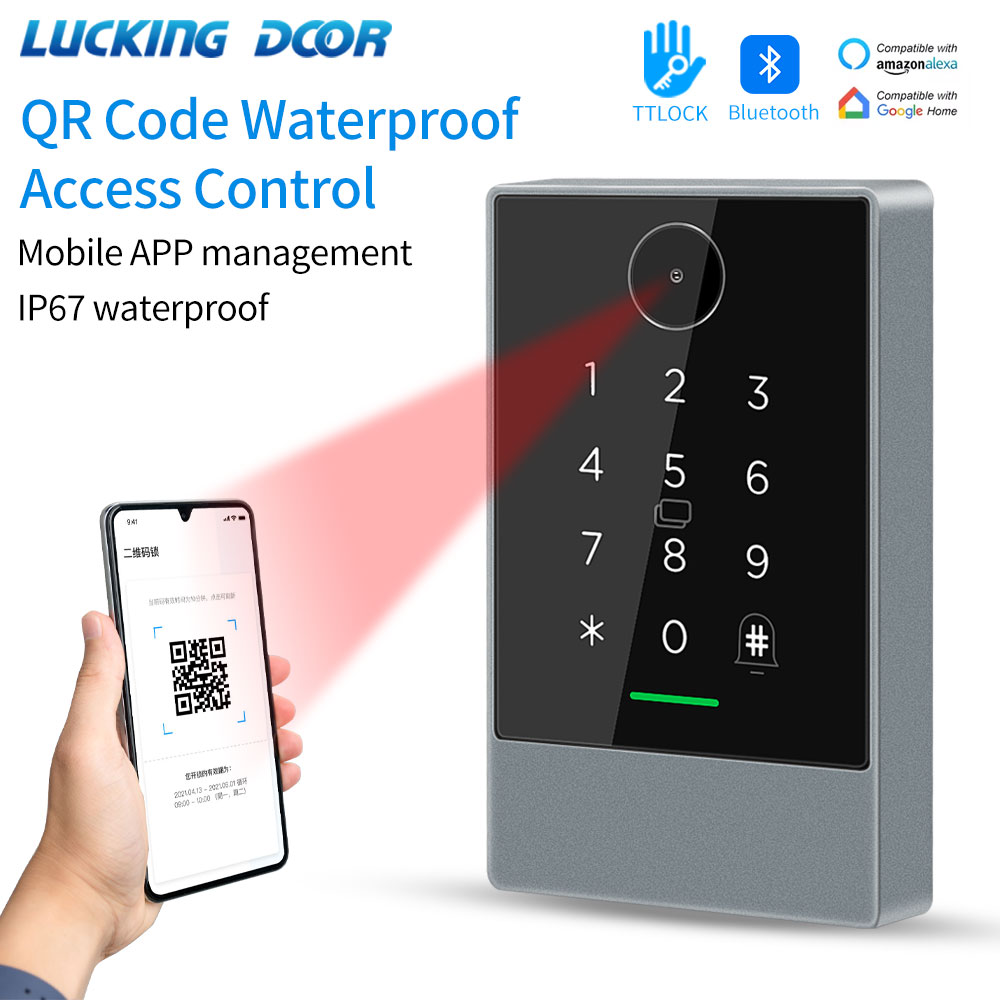 TTLOCK アプリロック解除 IP67 防水 RFID バーコードリーダー 2D QR コードアクセス制御キーパッド 13.56MHz K3Q G2 ゲートウェイ WIFI 接続