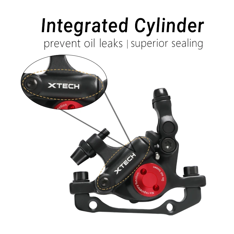 ZOOM XTECH HB100 機械式油圧ブレーキキャリパー 2 ピストン半油圧フロントリア MTB バイク 160 ミリメートル 180 ミリメートル