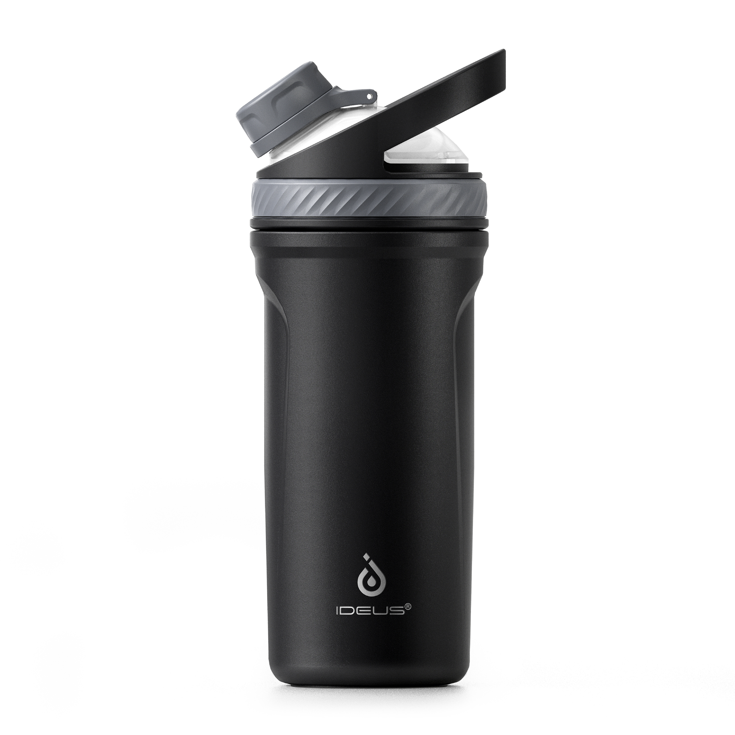 Ideus プロテインシェイカーカップ 710ml 断熱ステンレススチールカップ Tritan ボールポータブルスポーツウォーターカップ、ジムに最適