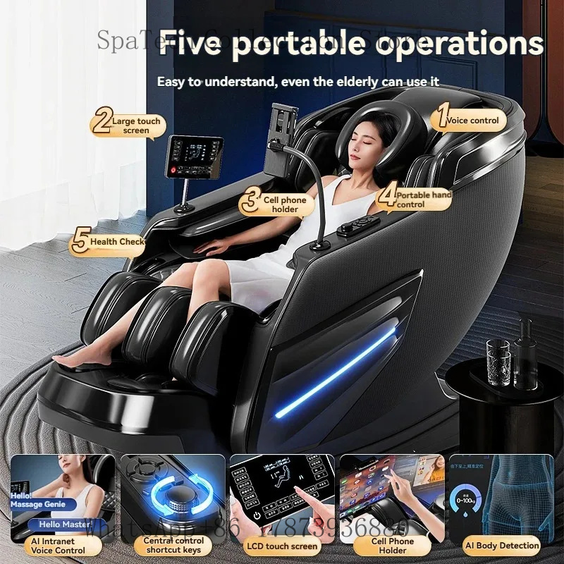 6D 全身マッサージチェア無重力 SL トラック電動リクライニング暖房 Bluetooth スピーカーホームオフィスリラックスマッサージャー 1