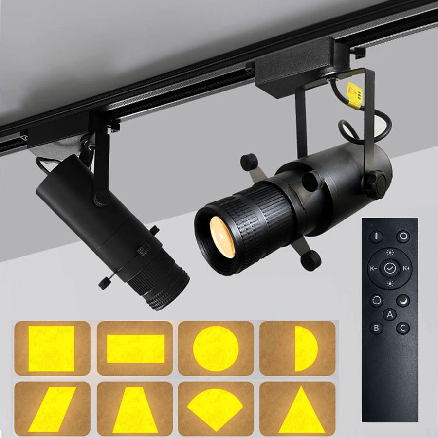 10 ワット 20 ワット調光可能な調節可能な絞り COB LED 天井スポットライトリモート博物館絵画カットライト LED トラックレールスポットライト
